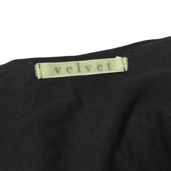 Velvet by Graham & Spencer Wrap Top Black Sequin V-Neck Long‎ Sleeve Women's M - Picture 4 of 9